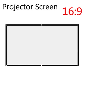 

60 100 120 inch Foldable Projector Screen HD White Projection Screen 3D Movie for Outdoor Camping 16:9 Portable 1pc