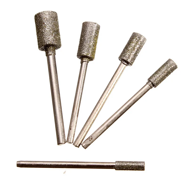 

5Pc/Set 3-8mm Cylindrical Diamond Grinding Heads Tools For Granite Diamond Grinding Wheel For Dremel Rotary Tool Accessories