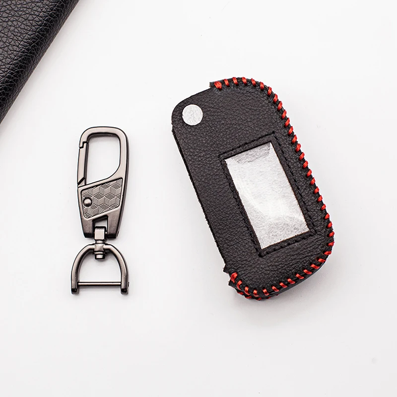 Fashion Men Carrying 100% Leather Key Case for Starline A93 A63 A39 4 buttons Folding Car Flip Remote Fob Cover | Автомобили и