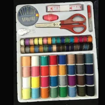 

Pack Of 64 Spools Assorted Yarn Scissors Sewing Threads Set Tools Kit Hand Craft Sewing Needle And Thread Combination