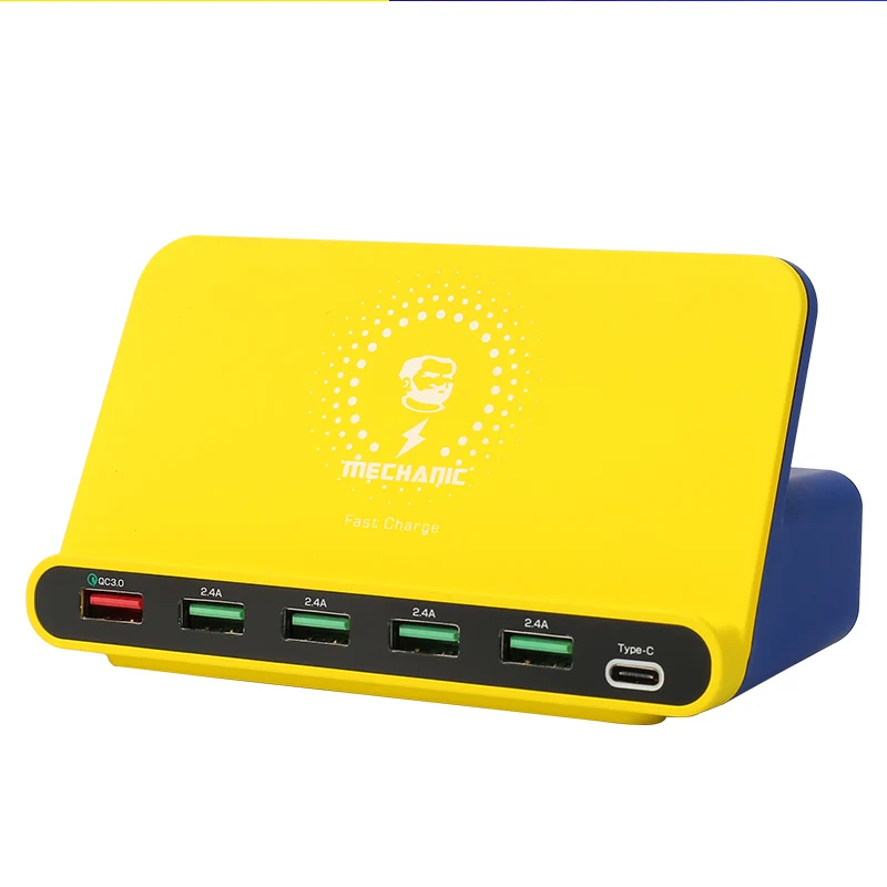 Механическое USB зарядное устройство 6 портов универсальная умная Быстрая зарядка для телефона планшета Mac Зарядка Поддержка PD протокол