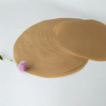 

100Pcs Round Baking Paper Cake Paper Pad Oil-proof Cupcake Paper Mat BBQ Oil Paper Brown (10 Inches 25.4cm)