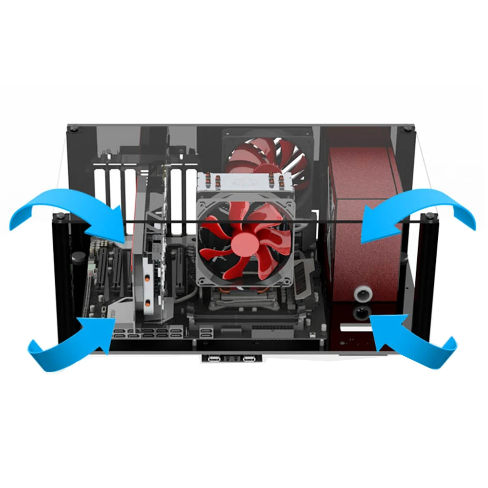 DIY акриловый ATX чехол для компьютера совместимый Micro-ATX MATX материнская плата Открытый полный прозрачный Настольный ПК игровой чехол s Макет Наборы