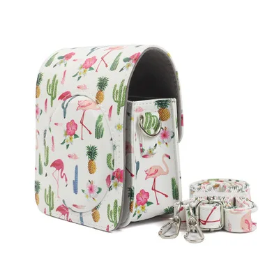 Cactus Flamingos Camera Case for Fujifilm Instax Mini 70 Case Retro funda Camera Bag Instax Cover Mini Camera Accessories Shoulder Bag With Strap - Цвет: Cactus Flamingos