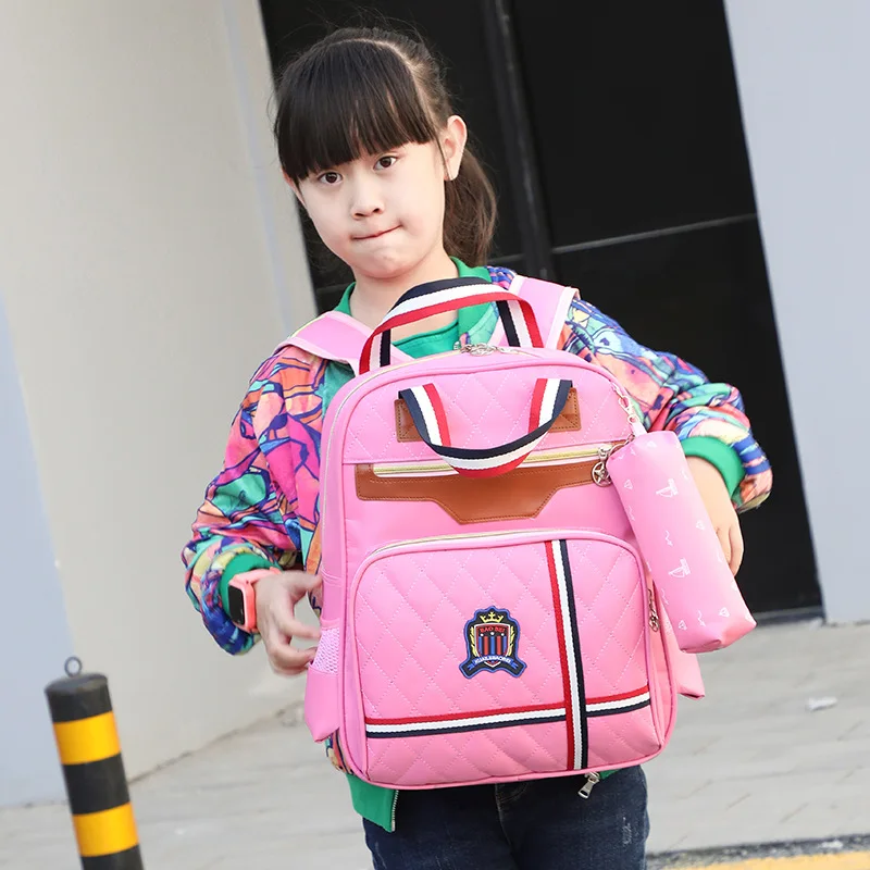 

Schoolbag for Elementary School Students New Style Solid Color Cartoon Cute Princess Backpack Children GIRL'S And BOY'S Burden R