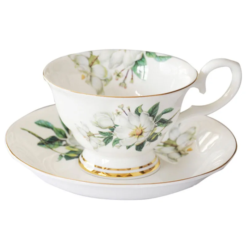 Ceramic Cups And Saucers Classic Pattern Elegant Cups Set