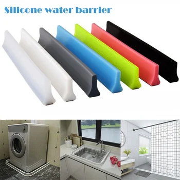 

Newly Shower Door Dam Water Stopper Collapsible Shower Threshold Water Barrier Waterproof Strip for Bathroom Kitchen VA8