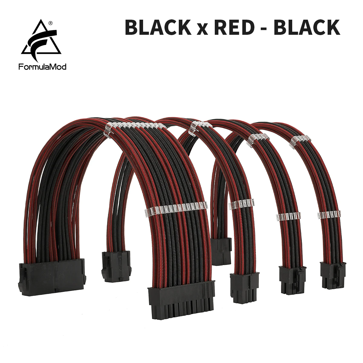 FormulaMod NCK2 Series PSU Extension Cable Kit , Mix Color Cable Mix Combo 300mm ATX24Pin PCI-E8Pin CPU8Pin With Combs  