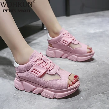 

Women Sandals 2020 Summer Tenis Filla Feminino Heels Platform Wedges Sandals Breathable Mesh Sandals Women Shoes Drop Shopping