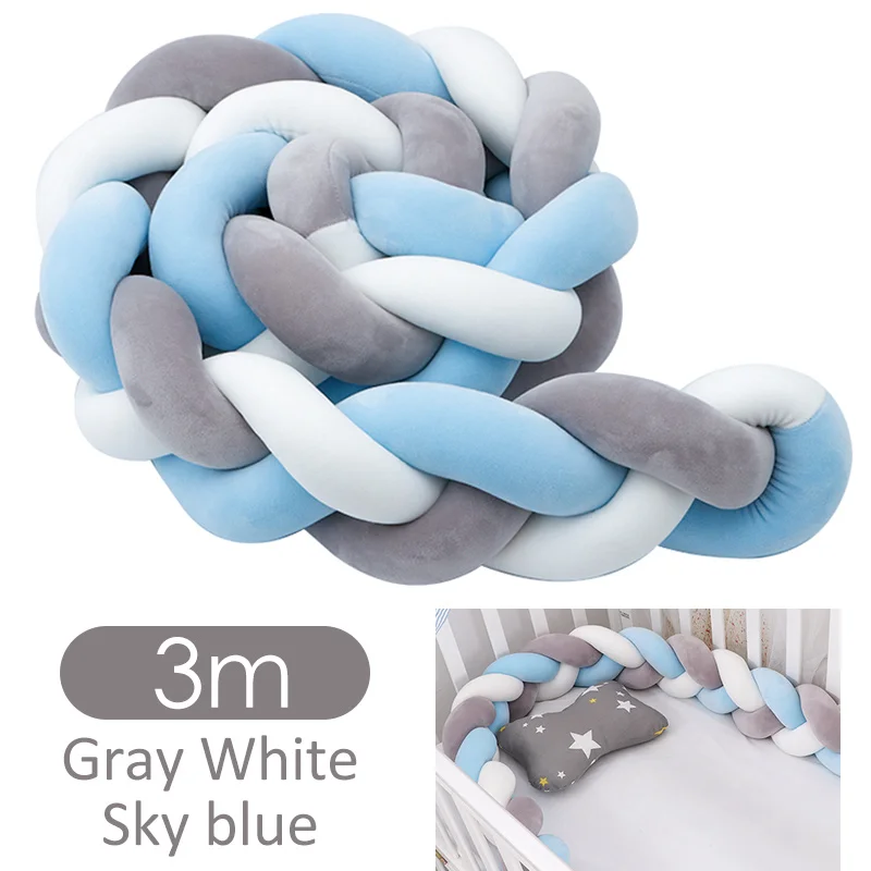 Модный бампер для детской кроватки, 19-27, 1,5 м/2 м/3M, защита для детского гнезда, плетение, плюш, твист, узел, детская кроватка, бампер, дропшиппинг, Infantil - Цвет: color 9