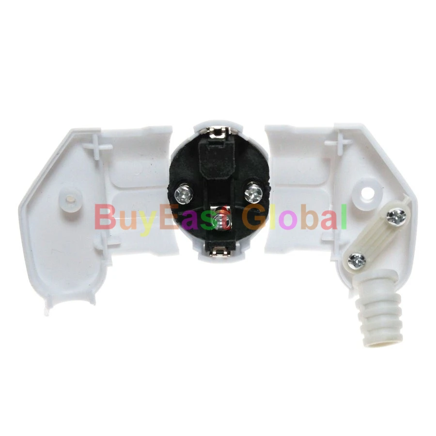 Упаковка 5) ЕС Schuko французский корейский 90 градусов под прямым углом DIY Rewireable Plug AC100~ 250 В 16A черный белый