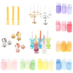 Mini maison de poupée, chandelier de Table, scène de noël, ornement de maison, porte bougie à gâteau, décoration de maison de poupée, meubles jouets 