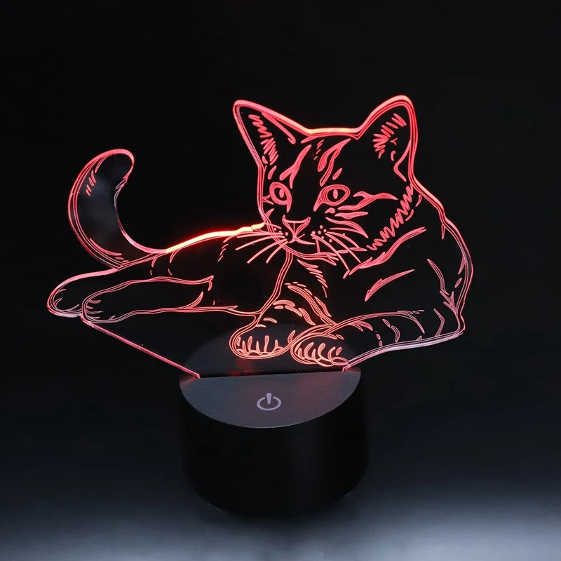 Горячий XD-Cat 3D ночной Светильник, животное, сменная лампа для настроения, светодиодная, 7 цветов, Usb, 3D иллюзия, настольная лампа для дома, декоративная, как детская игрушка Gi