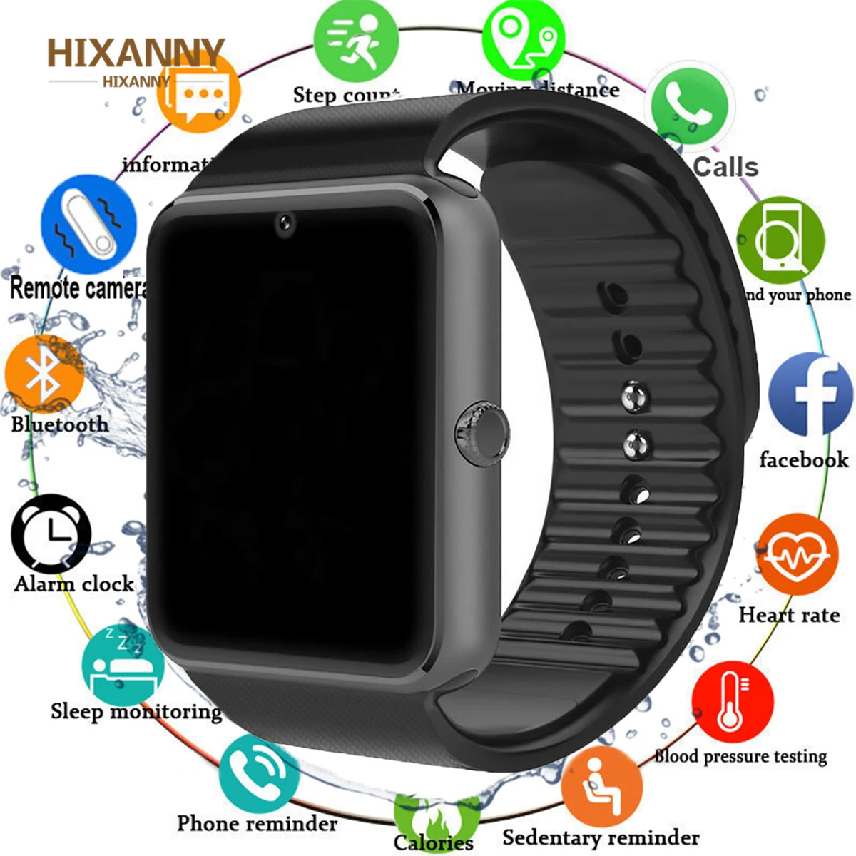 

GT08 Men Sport Pedometer Smart Watch Waterproof Fitness Tracker Heart Rate Monitor Women Clock Smartwatch Relogio Inteligente
