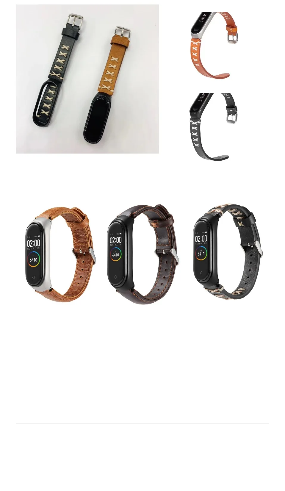 Genuine Leather Strap For Xiaomi Mi Band 3 4 Smart accessories Wrist Strap With Metal Case Cover For Xiaomi Mi Band 4 Wristbands