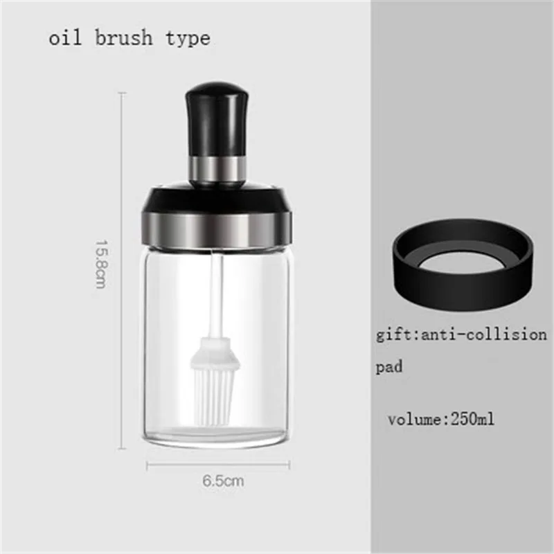 250ml brush type 1pc XMT-HOME баночка для специй, Стеклянная емкость для соли, кухонная бутылка для приправ, баночка для сахара, дозатор для масла, соль, специи, перец, сахарное масло - Цвет: 250ml brush type 1pc