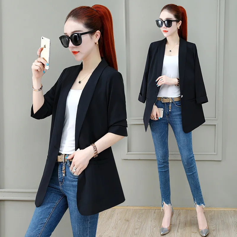 

19 Every Year Autumn Spring And Autumn Early Autumn INS Mid-length Suit Small Suit Trench Coat Women's