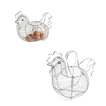 

1PC Rooster Storage Basket Creative Iron Multi-Purpose Egg Storage Basket Home Kitchen Vegetable Storage Basket