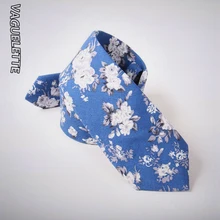 VAGUELETTE обтягивающие мужские галстуки Цветочные Галстуки с принтом для мужчин модные повседневные вечерние галстуки ручной работы тонкий хлопок 6 см