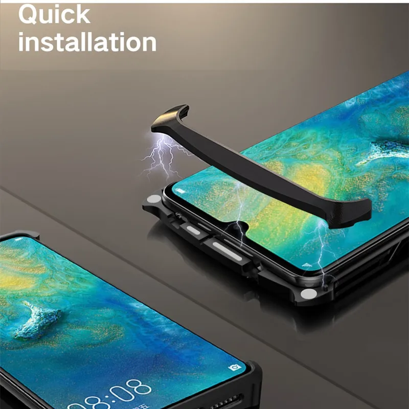 Роскошные Алюминий пантера Магнитный защитный металлический чехол для huawei