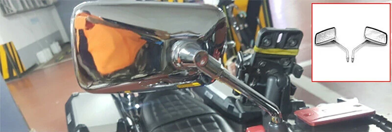 DERI 1 парные зеркала для moto rcycle Универсальный прямоугольник алюминий 8-10 мм хром зеркало retroкозырек de moto аксессуары para moto