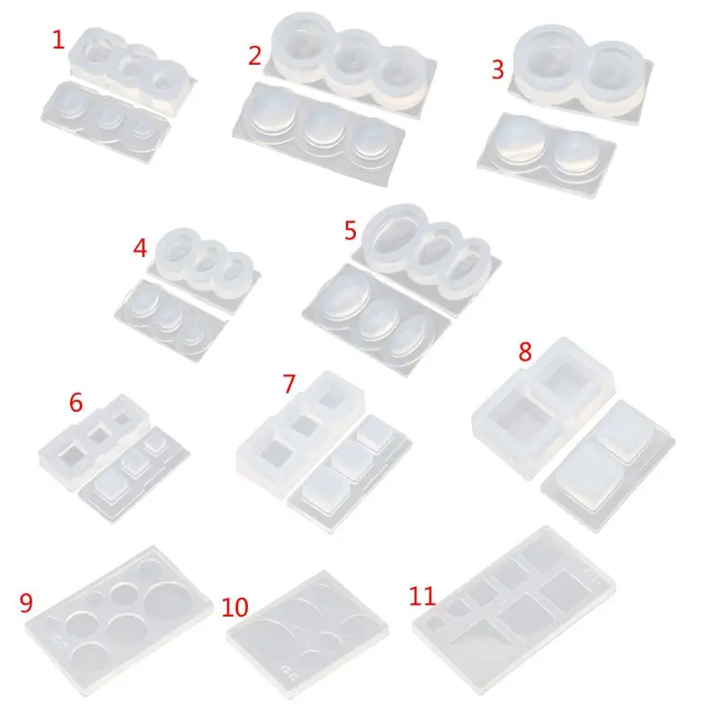 

UV Resin Geometric Molds Hollow Quicksand Mold with Square Round Ellipse Mold