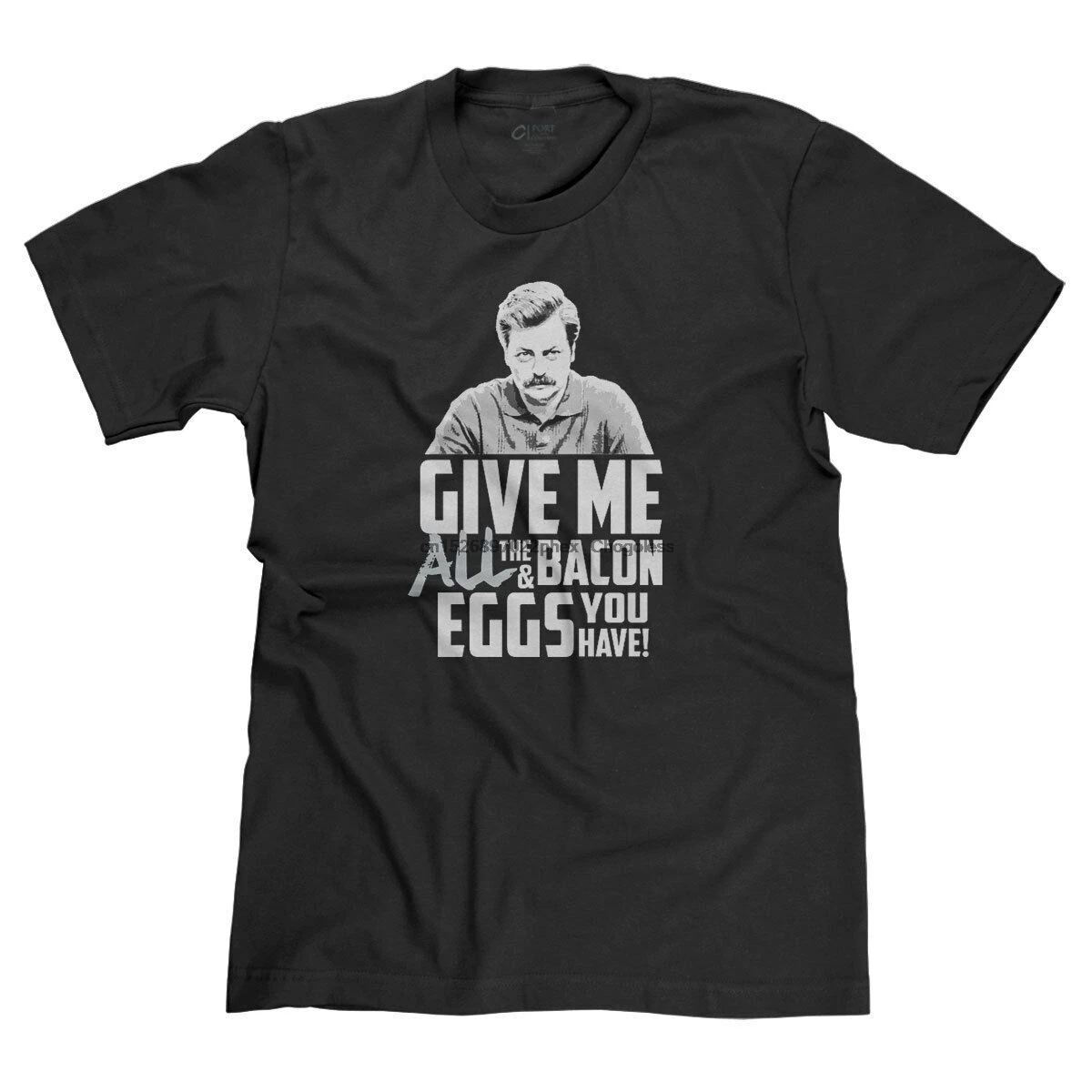 RON SWANSON даю мне все бекон и яйца. У вас есть пародия парков. Футболка | Мужская