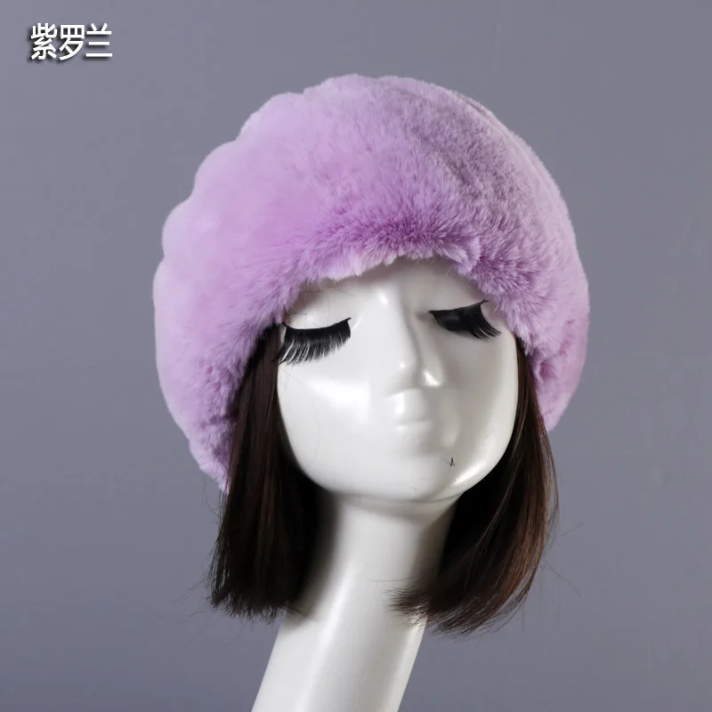 Lilac Женская пушистая повязка на голову из искусственного меха, леопардовая повязка на голову для девочек, мягкие толстые широкие меховые головные уборы, зимняя шапка из искусственного меха, повязка на голову, аксессуары для волос - Цвет: Lilac
