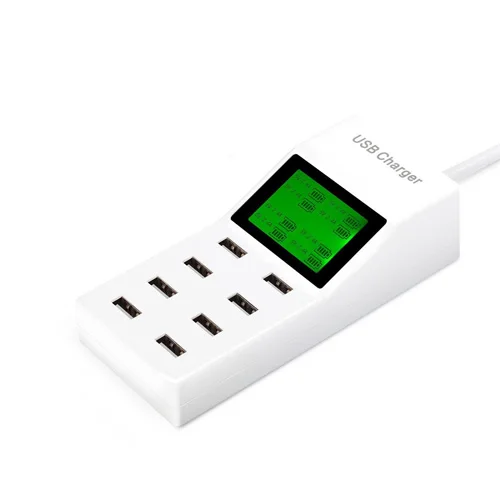 Универсальный 8 портов Смарт USB зарядное устройство светодиодный дисплей 8А несколько настенных адаптеров концентратор адаптер гнездо для мобильного телефона планшета ПК камеры - Тип штекера: Standard