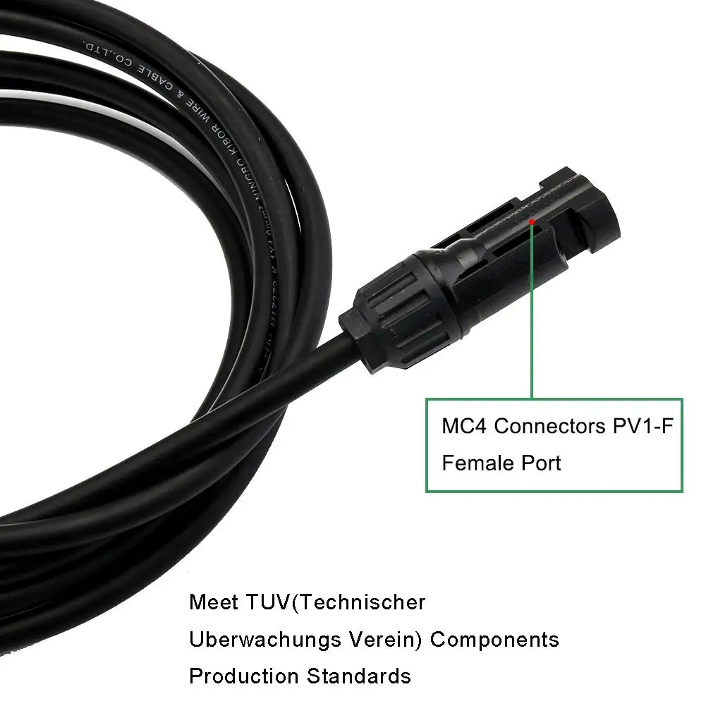 10Ft 12AWG MC4 Солнечный кабель адаптера