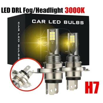 

2 pcs Car H7 Yellow LED Fog Light 12V 24V Conversion Kit Bulbs High Power 3000K 110W CSP 3030 LED Headlight Fog Light