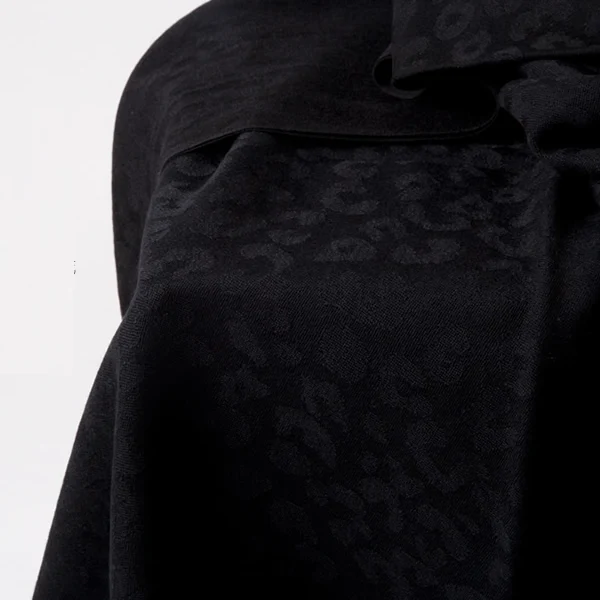 Белый леопардовый жаккард ткань из шерсти ягнёнка, кашемир шарф осень-зима Для женщин брендовые шарфы большой пашмины шаль сапоги-ботфорты Размеры - Цвет: black