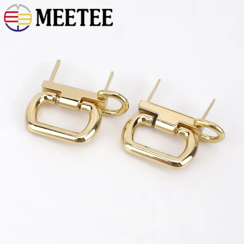 Meetee 4/10 шт. металлические сумки из натуральной кожи на застежке с пряжкой с круглым кольцевые ручки цепь ремней пряжки-Крючки аппаратные средства "сделай сам" сумка вешалка Разъем аксессуары