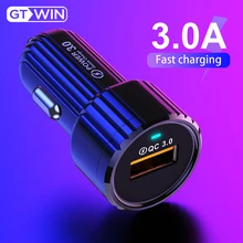 Автомобильное зарядное устройство GTWIN Mini USB Quick Charge 3,0, автомобильное зарядное устройство для iPhone, samsung, Xiaomi, huawei QC3.0 QC, быстрая зарядка для мобильных телефонов