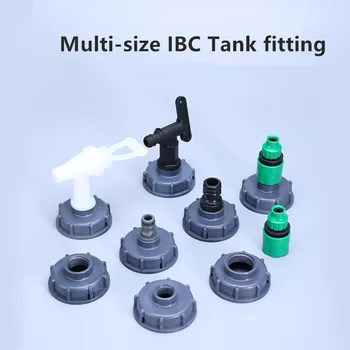 

5PCS Durable IBC Tank fittings S60X6 Coarse Threaded Cap 60mm Female thread to 1/2",3/4",1" Adaptor Connector