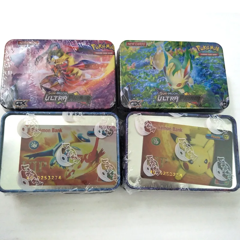 42 шт./компл. железный ящик Pokemon TAKARA TOMY боевые игрушки Коллекционные вещи игра Коллекция аниме-открытки для детей Покемон карты