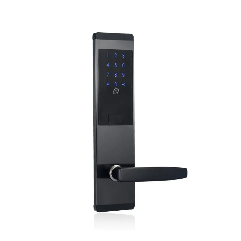 Bluetooth TTLock приложение дистанционное управление карта паролей дверной замок Электрический кодовый замок с механическим ключом - Цвет: Black