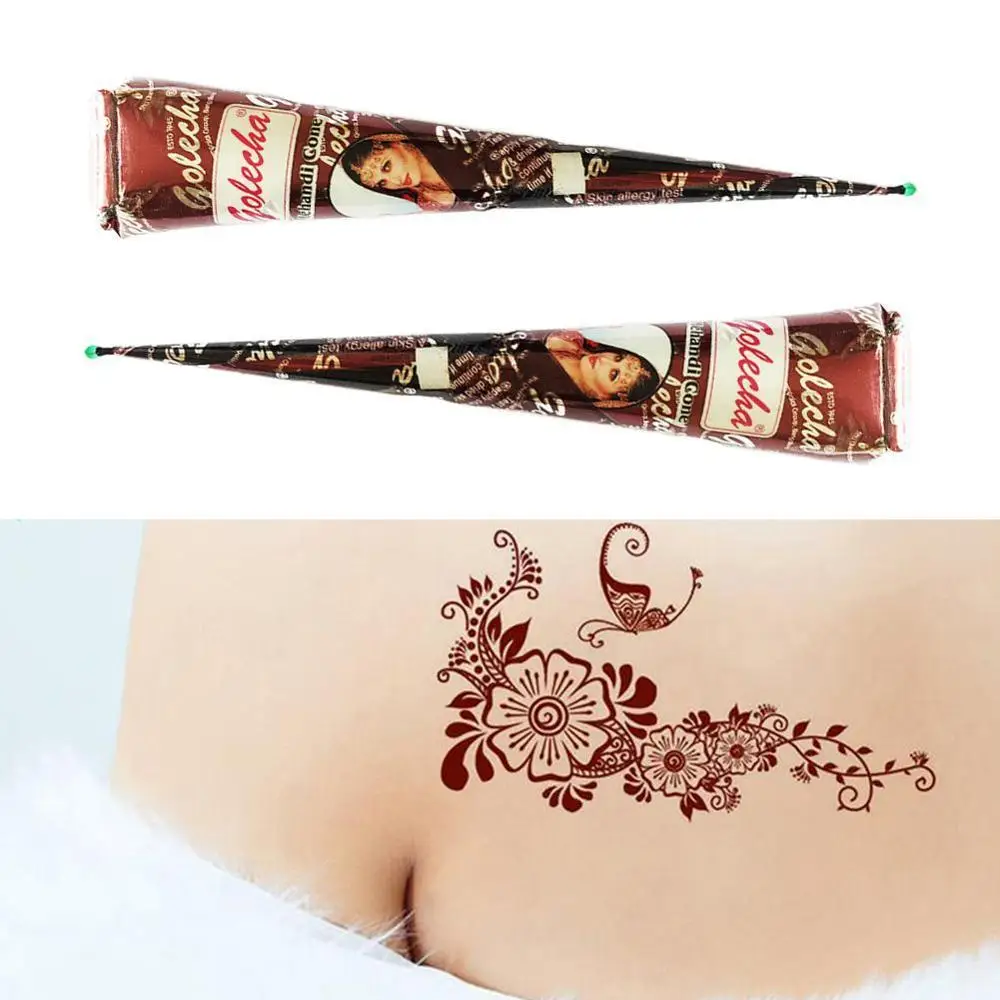 A 1Pcs Brown Red Colored Indian Henna Tattoo Paste Cone Body Paint,Temporary Mehndi Henna Tattoo Paste Cream - Цвет: A