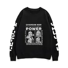 

Anime Chainsaw Man Print Sweatshirt Kawaii Denji Power Pullover Men Women Fashion Creativity Sweatshirts Unisex New Streetwear