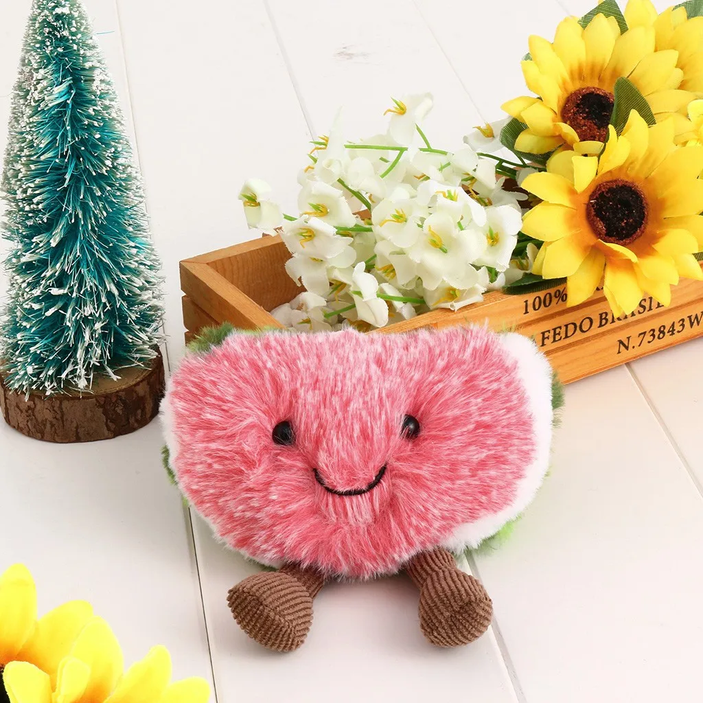 Cartoon Watermelon Plush Toys Doll Selected Fruit Plush Backpack Accessories Lovely Animal Suffed Doll keychain #A