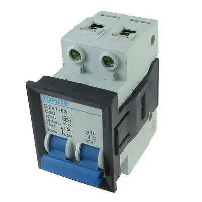 

AC 400V 50A 2P Miniature Mini Circuit Breaker DZ47-63 C50