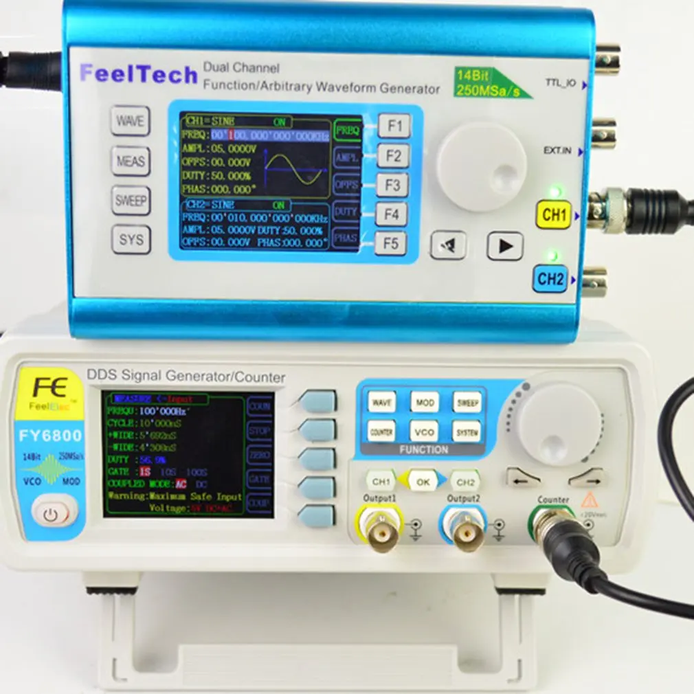 FellTech FY6800-60M 60 МГц 2-канальный DDS произвольный генератор сигналов 250MSa/s 8192*14 бит 100 МГц сигналов частотомер Гун свяжитесь с нами