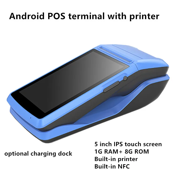 Pos-терминал с принтером 58 мм для распечатки квитанций Android 6,0 PDA, камера сканер gps 3g Wifi bluetooth NFC POS Поддержка OTG
