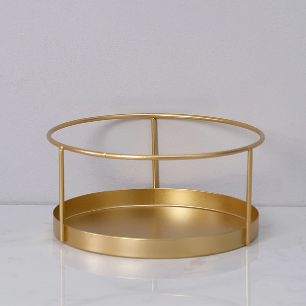 Metal Makeup Organizer Vanity Storage Rack Creams Jewelry Display Stand Tray Decorative Lipstick Organizing Tray Plate 6