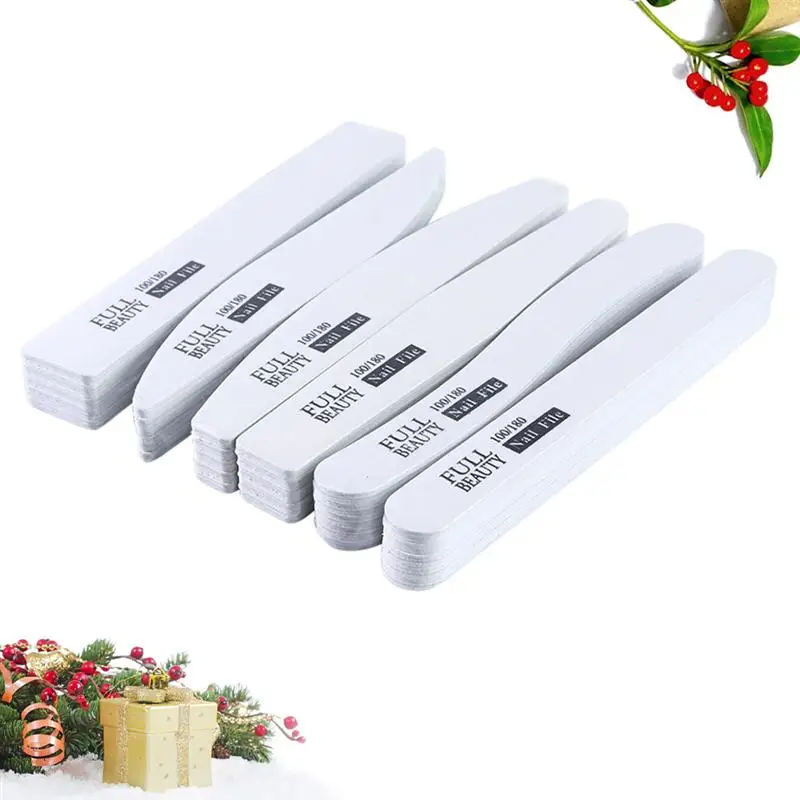 30PCS Sandpaper Nail Files Washable Grit Double Sided Manicure Nail Buffers for Smooth Shiny Nails(6 Shapes