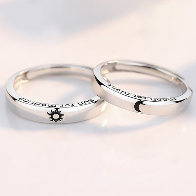 Pcs Sun Moon Lover Couple Rings Minimalist Simple Opening Ring For Men Women Couple Promise Promise Wedding Engagement Jewelry