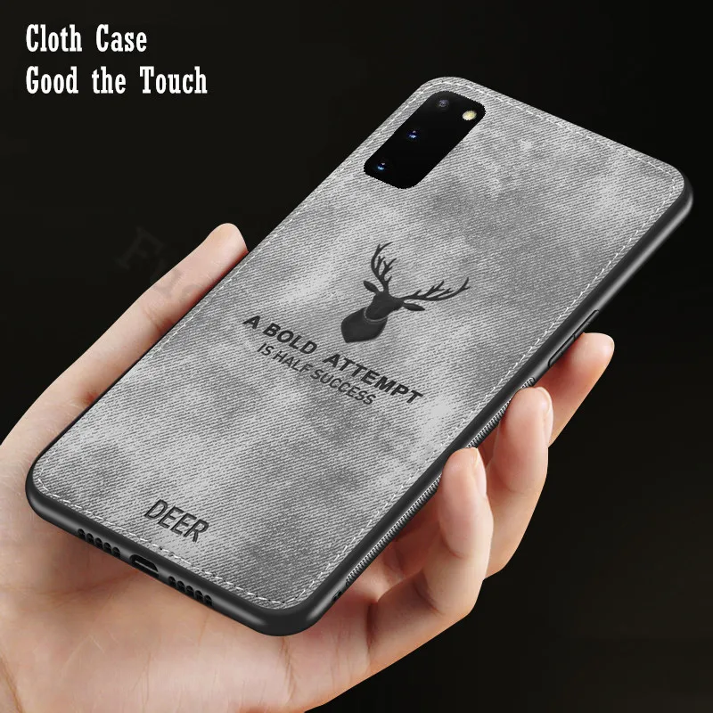 kawaii samsung phone cases Chắc Chắn Vải Ốp Lưng Điện Thoại Samsung Galaxy S9 S10 S20 Plus S10e S22 Note 9 10 20 Cực S21 A51 a71 A52 A72 FE Bao Hươu Vỏ silicone case for samsung