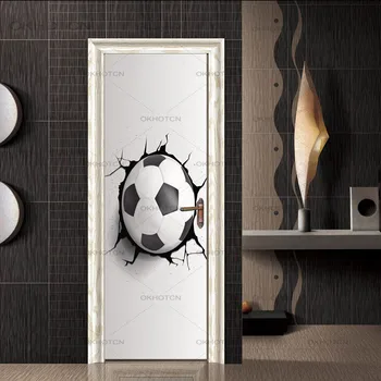 

Football Door Sticker PVC Self Removable Elevator Corridor Decorative Wall Sticker Sport Style Wall Sticker For Bedroom Decor