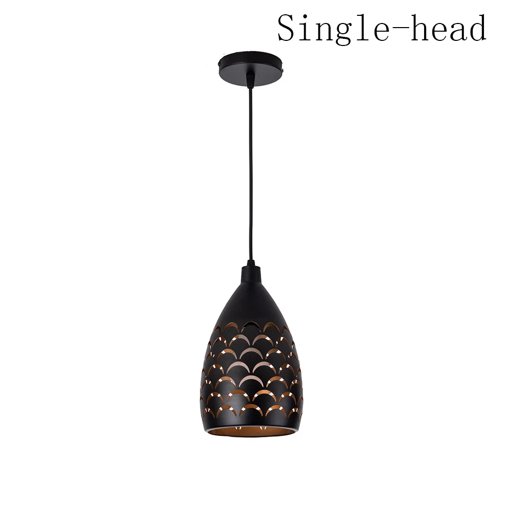 Single head Чешуйчатый полый стиль Железный Потолочный подвесной светильник led cei светильник шнур подвесные лампы для гостиной ресторанный лестничный светильник ing - Цвет корпуса: Single head