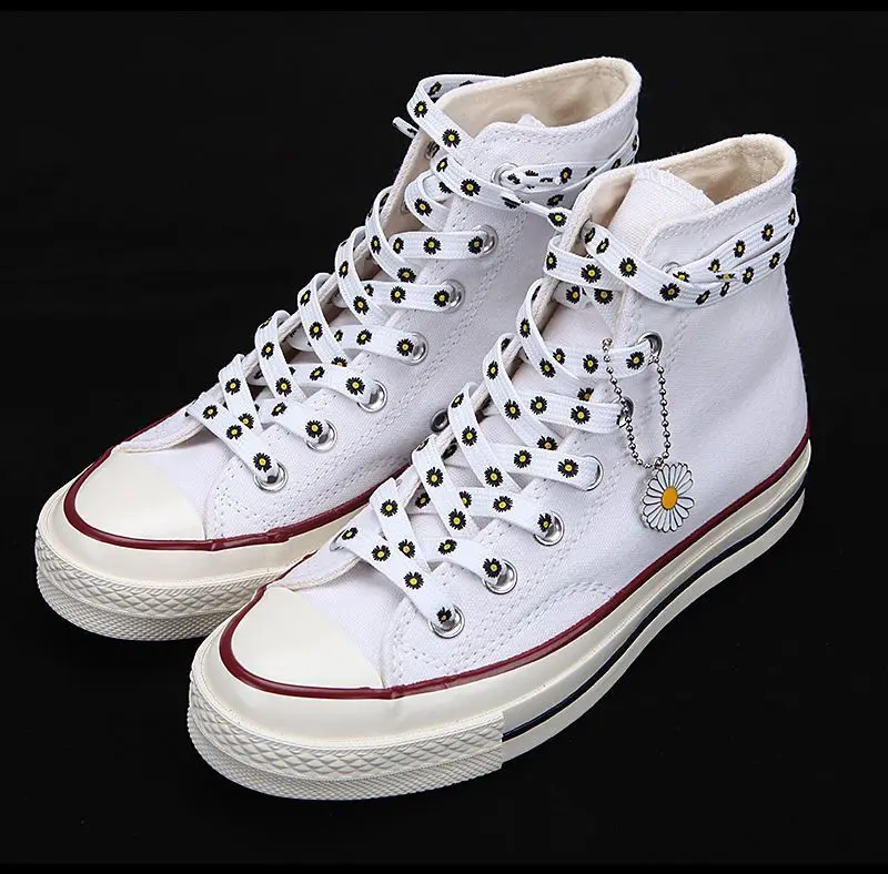 Little Daisies Shoelaces Cartoon Printing Fashion Unisex Flat Shoe laces High-top Canvas Sneakers Shoelace AF1 Sports Shoelaces Little Daisies Shoelaces Cartoon Printing Fashion Unisex Flat Shoe laces High-top Canvas Sneakers Shoelace AF1 Sports Shoelaces